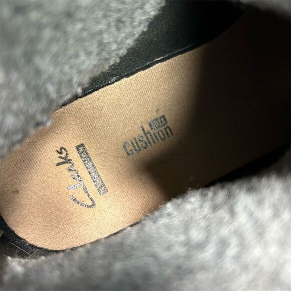 Clarks Women's Preslet Pierce Black Fur Clog Style Bootie Size 8 Casual Winter - Picture 12 of 12